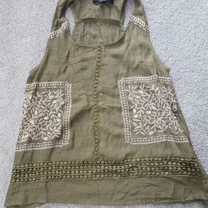 Sweet Wanderer Boho tank top Olive Green medium